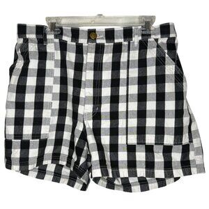 Big Bud Press Work Shorts Black & White Gingham Check XL Cotton